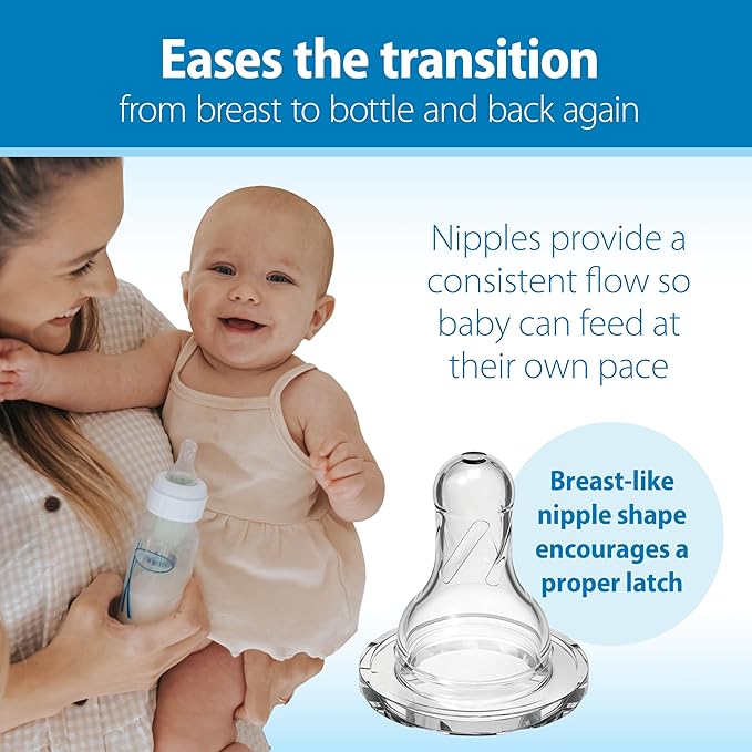 Dr. Brown’s Natural Flow® Anti-Colic Options+™ Narrow Baby Bottle, Lavender, 4oz/120mL, with Level 1 Slow Flow Nipple, 3-Pack