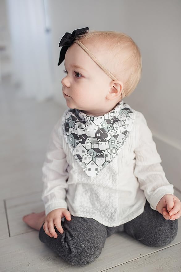 Copper Pearl Baby Bandana Drool Bibs for Drooling and Teething 4 Pack Gift Set “Urban Set