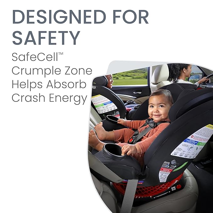 Britax One4Life All-in-One Car Seat, 10 Years of Use from 5 to 120 Pounds, Converts from Rear-Facing Infant Car Seat to Forward-Facing Booster Seat, Machine-Washable Fabric, Graphite Onyx