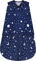 Newborn Sleep Sack Baby Swaddle,Swaddle me 6-12 Month,3-Way Adjustable Wearable Blanket,100% Rayon Cotton Swaddling Sleeping Bag，TOG 0.5 (Starry Sky, 6-12 Months)