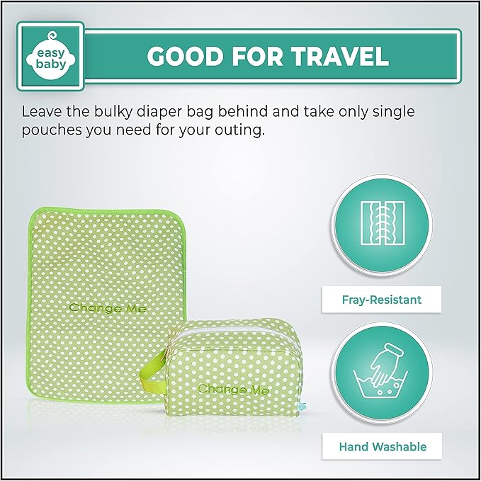 Easy Baby - Diaper, Bottle, and Supplies - Organizer Pouches and Changing Pad - Change, Feed, Dress, and Clean Me (8 Pack Laguna) | Organizing Packing Tote Cubes for Baby Items