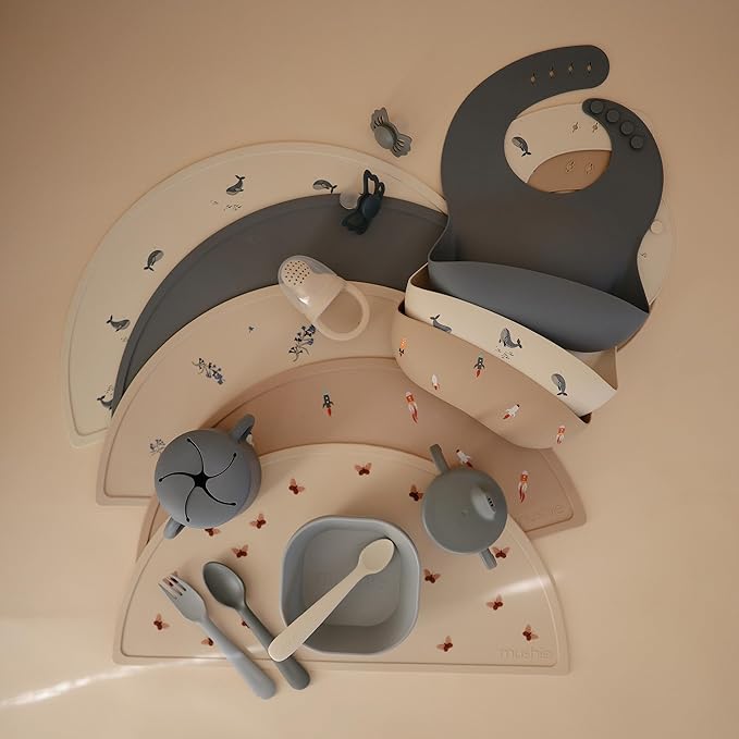 mushie Silicone Placemat for Kids | BPA-Free Non-Slip Design (Butterflies)