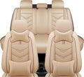 Leather Car Seat Covers Fit for LR Range Rover Sport 2023-2025, 5 Seater Waterproof and Wear-Resistant Seat Cover Interior Accessories(Full Set with Pillow,Beige)