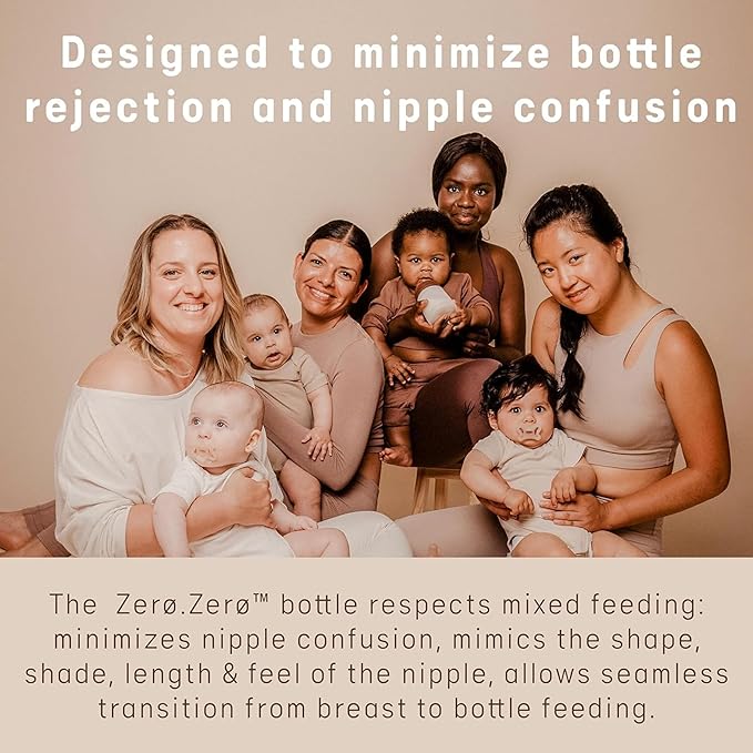 Suavinex Zero Zero Anti Colic Baby Bottle, No 1 Spanish Baby Bottle Brand, Minimizes Bottle Rejection & Nipple Confusion, Perfect for Combo Feeding, 2pk, 9oz/270mL, Medium Tone, Medium Flow Nipple