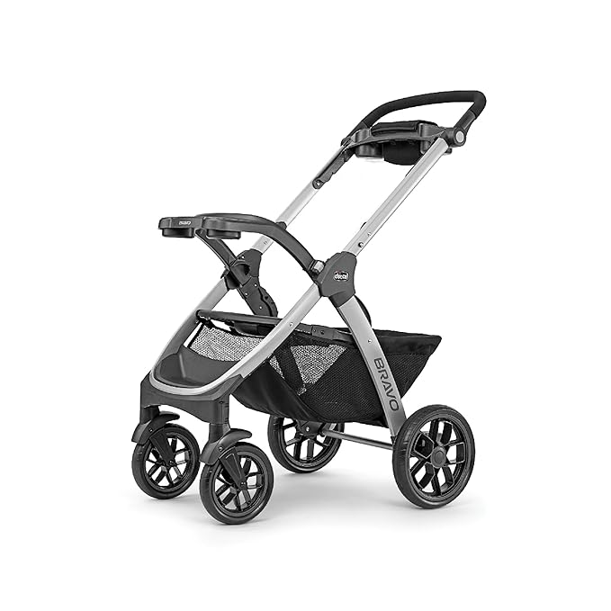 Chicco Bravo 3-in-1 Trio Travel System, Bravo Quick-Fold Stroller with KeyFit 30 Infant Car Seat and Base, Car Seat and Stroller Combo | Brooklyn/Navy