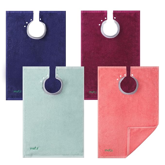 MATZ Terry Towel Snap On Toddler & Baby Bibs | For Feeding Drooling And Teething | Full Coverage For Babies | Ultra Absorbent 100% Cotton Bibs | Unisex | With Soft Ribbed Neck