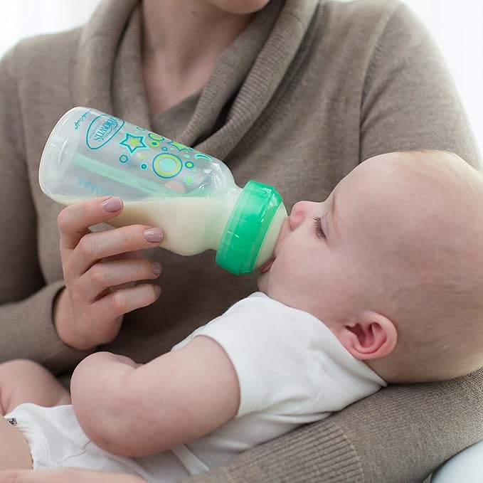 Dr. Brown’s Anti-Colic Options+ Wide-Neck Sippy Bottle Starter Kit, 9oz/270mL, with Level 3 Medium-Fast Flow Nipple and Soft 100% Silicone Sippy Spout, Green, BPA Free, 6m+, 2 Pack