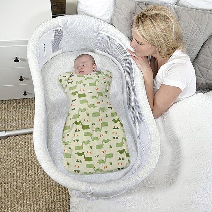 Premium Soft Cotton Swaddle Blanket Sleep Sack Arms Up 2 Packs 6-12 Months, Hands Up 3-Way Transitions to Arms-Free Wearable Sleeping Sack Bag for Babies Boys Girls Snug Fit Calms Startle Reflex