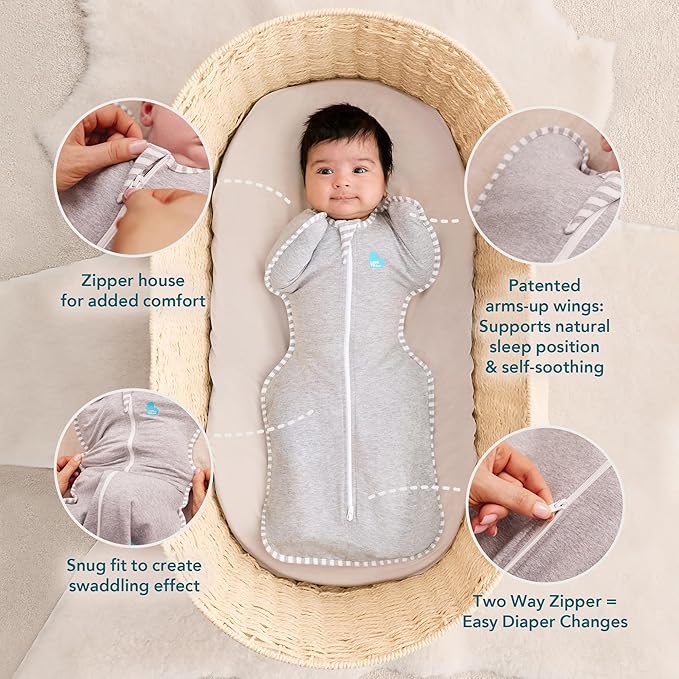 Love to Dream Swaddle UP, Baby Sleep Sack, Self-Soothing Swaddles for Newborns, Snug Fit Helps Calm Startle Reflex, New Born Essentials for Baby, 1.0 TOG, 5-8.5 lbs, Powder Pink Twinkle
