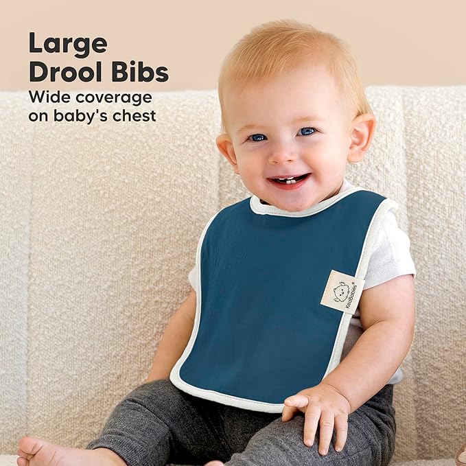 KeaBabies 8-Pack Organic Baby Bibs for Boys, Girls - Super Absorbent Cotton Drool Bibs for Baby Girl & Boy, Teething Toddler, Drooling Newborn, Ultra Soft & Machine Washable (Crossroads)