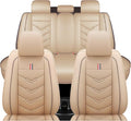 Leather Car Seat Covers Fit for LR Range Rover Sport 2023-2025, 5 Seater Waterproof and Wear-Resistant Seat Cover Interior Accessories(Full Set,Beige)