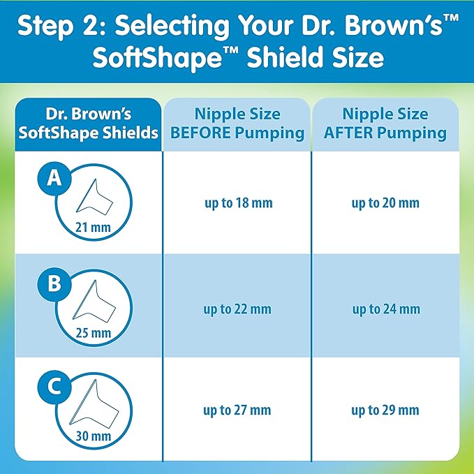 Dr. Brown's Manual Breast Pump with SoftShape 100% Silicone Shield (B,25mm flange) & Anti-Colic Options+ Wide-Neck Baby Bottle 5 oz/150 mL,with Level 1 Slow Flow Nipple