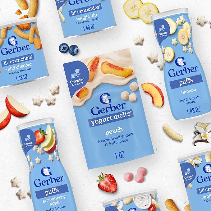 Gerber Baby Snacks Yogurt Melts, Banana Vanilla, 1 Ounce (Pack of 7)