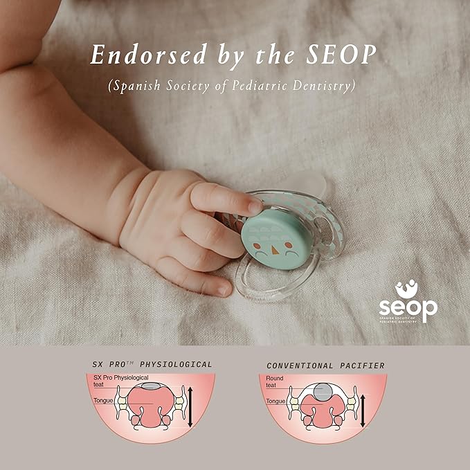Suavinex Bonhomia SX PRO Physiological Pacifier, Supports Breastfeeding Babies, Pacifiers for 18 Months and Up, Baby Pacifier, Baby Accessories, (Pink)