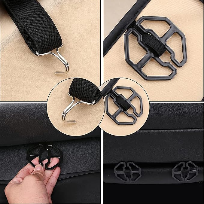 Coverado Car Seat Covers 5 Pieces, Full Set Universal Seat Covers for Cars, Waterproof Nappa Leather Auto Seat Protectors with Head Pillow, Car Interiors Fit for Most Pick-up Truck Sedans SUV, Black