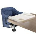 Hook On High Chair with Removable Dining Tray,Folding Portable Clip on Table High Chair,Baby Chair with Storage Bag for Indoor/Outdoor (Navy Blue)