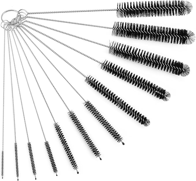 Straw Cleaner Brush Set, 12 Pieces Botthle Cleaning Brush and Nylon Tube Brush Brush, 11.8 Inch Long Cleaning Brush Kit for Water Bottle, Straws on Tumbler, Sippy Cup, Tea Pot Spout