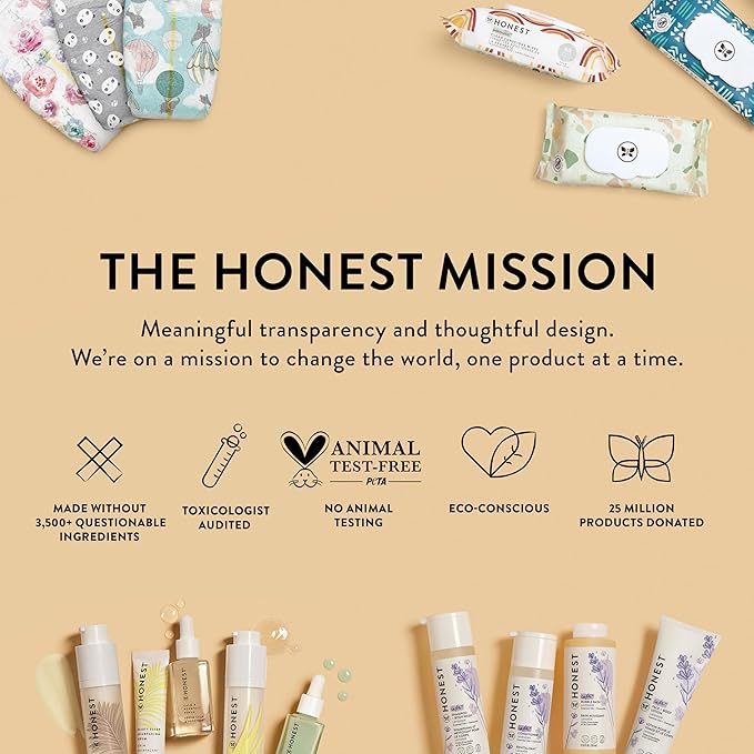 The Honest Company Clean Conscious Multi-Use Wipes | Hypoallergenic + Unscented for Sensitive Skin | Over 99% Water, Compostable, Plant Based, Baby Wipes | Balance Blues, 576 Count