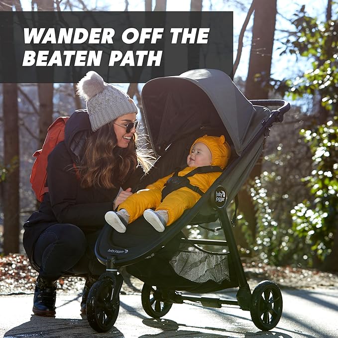 Baby Jogger City Mini GT2 All-Terrain Stroller Black Complete with Adjustable Handlebar Hand-Operated Parking Brake and car seat Adapter