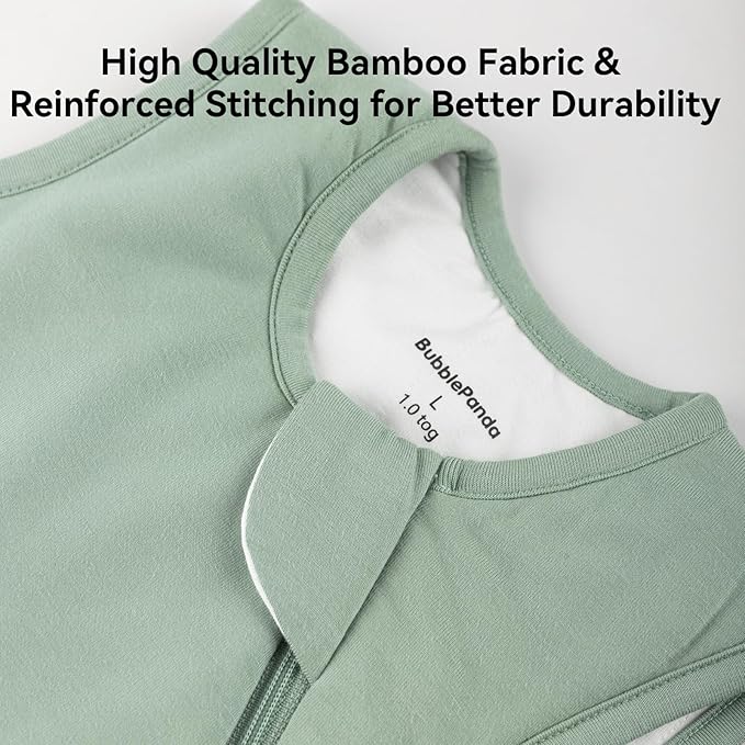 BubblePanda Rayon Made from Bamboo Sleep Sack 18-24 Months 0.5 Tog Soft Lightweight Toddler Sleep Sack 2t for Babies 2-Way Zipper Wearable Blanket Baby 18 Months