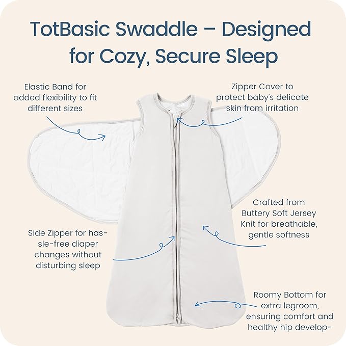 Newborns Swaddle Sleep Sack 0–3 Months, 1.0 TOG Baby Blanket for Newborns, Soft Sleeping Bag for Infants