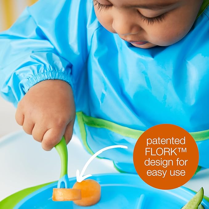 b.box Toddler Cutlery Set – Patented FLORK Flower Fork & Easy-Grip Spoon with Travel Case. BPA-Free, Dishwasher Safe. Designed by Occupational Therapists. Ages 9M+ (Tutti Fruitti)