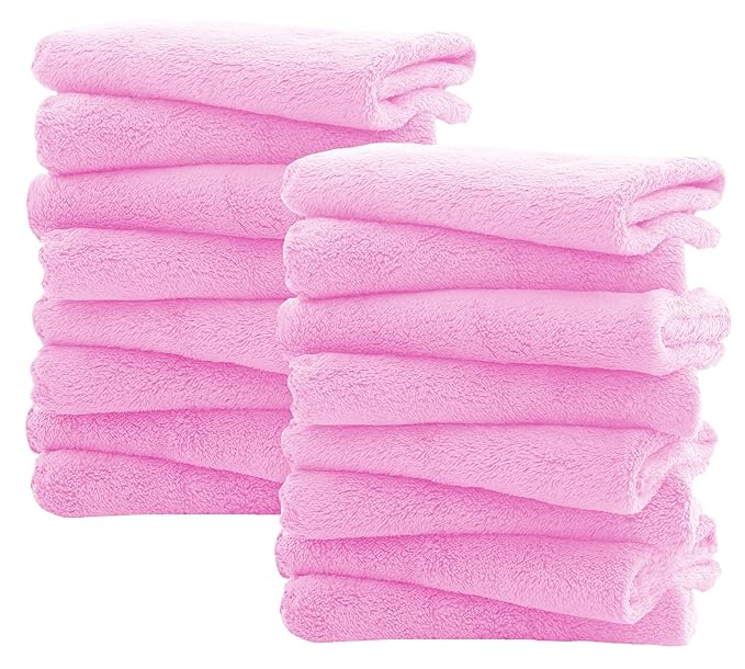 16 Pack Burp Cloths for Baby - 20" by 10" Ultra Absorbent Burping Cloth, Newborn Towel - Milk Spit Up Rags - Burpy Cloths for Unisex, Boy, Girl - Burp Cloths Set (Frozen Berry)