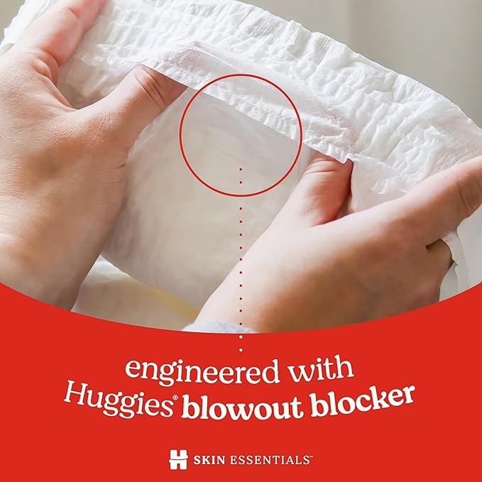 Huggies Size 4 Diapers, Skin Essentials Baby Diapers, Size 4 (22-37 lbs), 140 Count (2 Packs of 70)