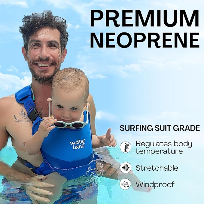 WaterLand Baby Carrier - Innovative Carrier You Can Use Both in Water & Land - Waterproof Infant Chest Holder with Adjustable Straps, Lightweight Toddler Harness for Pool & Beach (Yellow)
