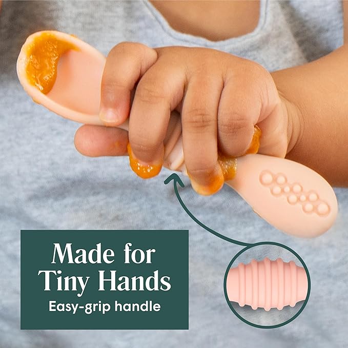 Simka Rose Baby Bowl and Spoon Set, Suction Bowls for Toddler, BPA-Free Silicone, Dishwasher and Microwave Safe Feeding Supplies (Emerald)