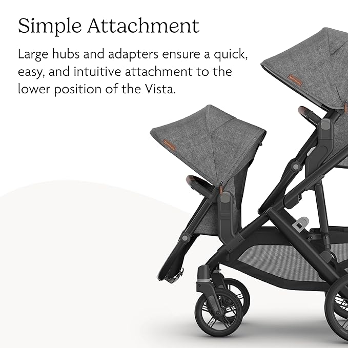 UPPAbaby RumbleSeat V3 Second Lower Seat - Compatible with Vista V2 and Vista V3 - All-Weather Seat + Magnetic Buckle – Adapters Included -Julian (Dusty Blue Mélange)