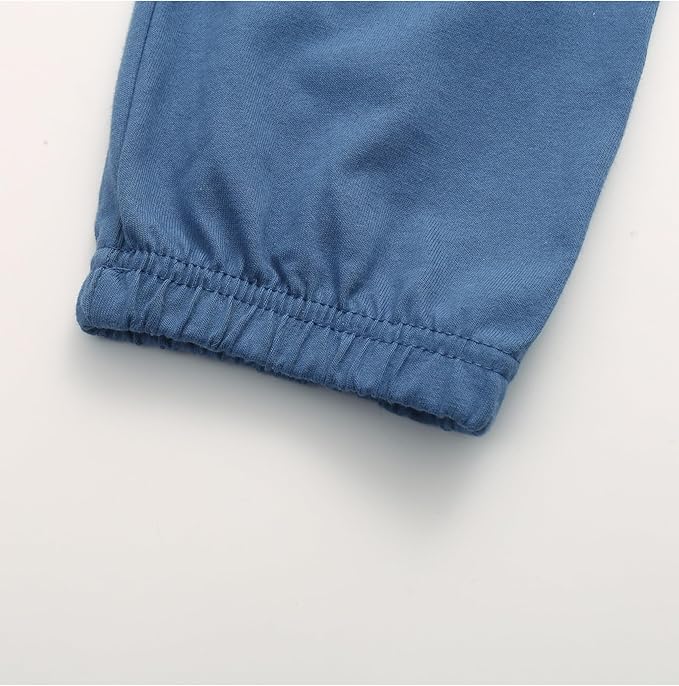 GFQLONG 4 Pack Toddler Boys and Girls Cotton Pants Lightweight Trousers, Kids Summer Casual Solid Sweatpants with Drawstring