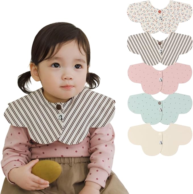 Konny Baby Bibs Set, 360 ° Rotate, Soft and Absorbent Bandana Drooling for Boys Girls baby Essentials