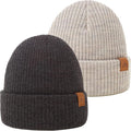 Moon Kitty 2PCS Baby Beanie Soft Toddler Beanie Warm Knitted Infant Winter Hats for Baby Boys