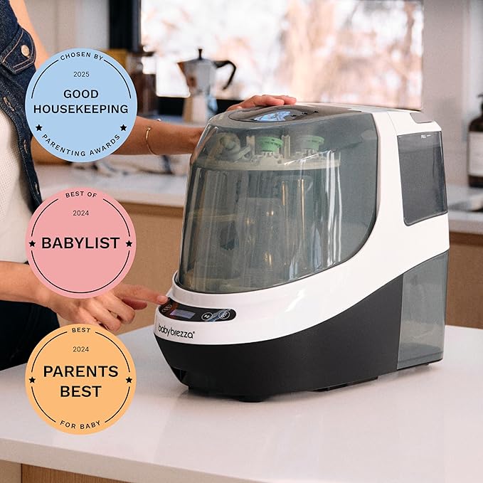 Baby Brezza Bottle Washer Pro - Baby Bottle Washer, Sterilizer + Dryer - All in One Machine Cleans Bottles, Pump Parts, & Sippy Cups - Replaces Hand Washing, Bottle Brushes and Drying Racks