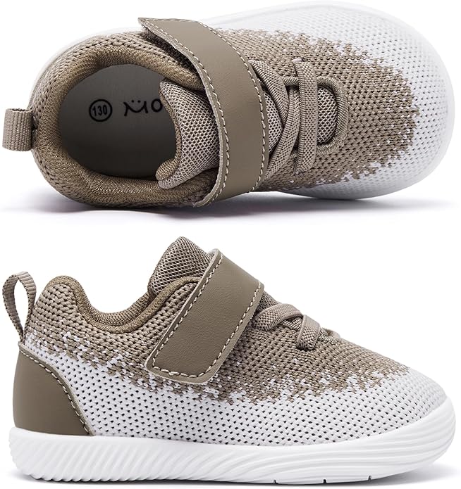 MORENDL Toddler Sneakers Baby Boys & Girls Barefoot Shoes Lightweight Breathable Walking Running Tennis Athletic Sport Shoes