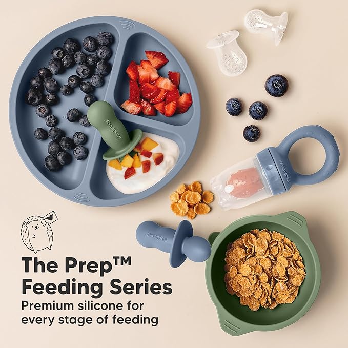 KeaBabies Baby Fruit Feeder 2pk - Silicone Baby Food Feeder for Babies 6-12 Months, Breast Milk Popsicle for Teething, Weaning, Freeze Frozen Solid Food, BPA-Free Infant Feeding Essential (Peace)