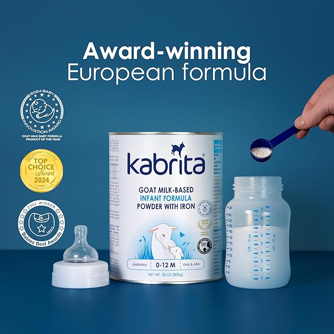 Kabrita Goat Milk-Based Infant Formula Powder with Iron, DHA, ARA & Prebiotics, for Infants 0–12 Months, Non-GMO, 28 oz (Pack of 6)