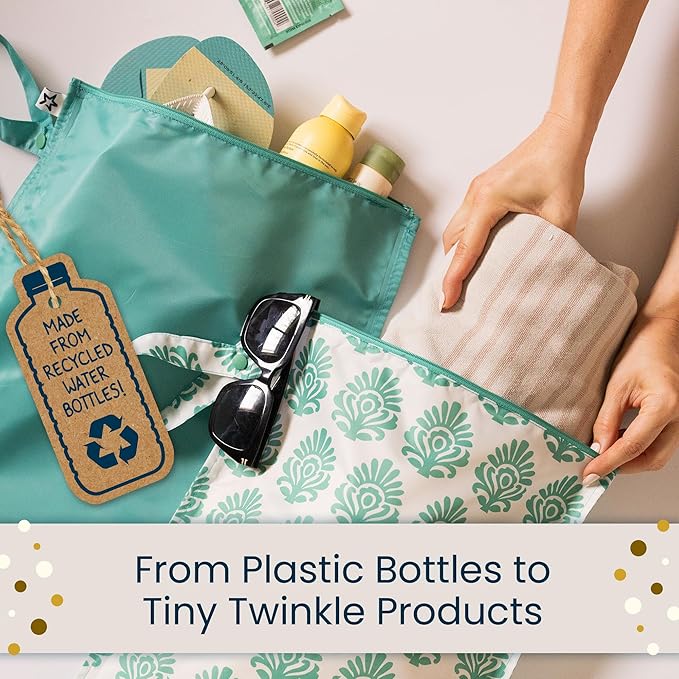 Tiny Twinkle Wet Dry Bag – 2 Pack Reusable Waterproof & Mess Proof Wet Bags for Swimsuits & Travel, Baby Towels & Beach Essentials,a Diaper Bag Must-Have(Cotton Candy)