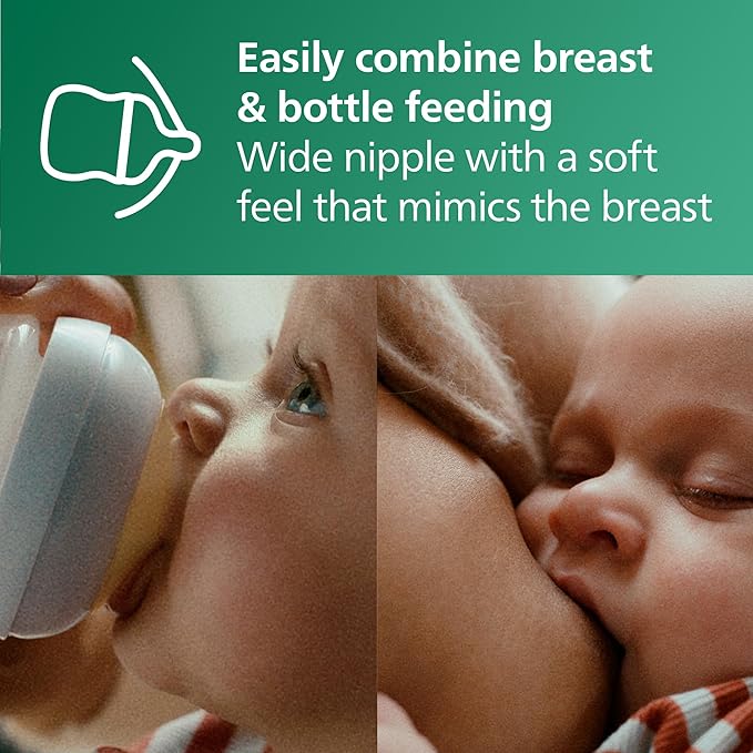Philips Avent Glass Natural Bottle with Natural Response Nipple, Baby Gift Set, SCD858/01
