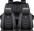 Leather Car Seat Covers Fit for LR Range Rover Sport 2023-2025, 5 Seater Waterproof and Wear-Resistant Seat Cover Interior Accessories(Full Set,Black&White)