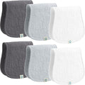 Muslin Burp Cloths Set, 6 Pieces, 100% Organic Cotton Hand Washcloths for Baby Boys and Girls Extra Absorbent and Soft Burping Rags (Monochrome - Multi Colored)