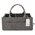 Parker Baby Co. Diaper Caddy - Nursery Storage Bin and Car Organizer for Diapers and Baby Wipes - Charcoal, Large