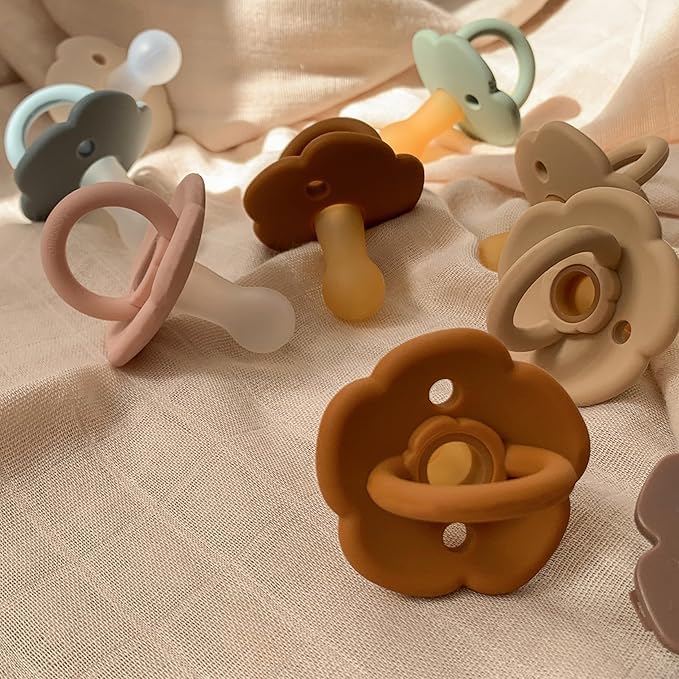 Moonkie Pacifiers Set of 2 | One-Piece Design Baby Pacifier with Large Air Holes | BPA-Free Silicone | Safe for Babies 0-6 Months