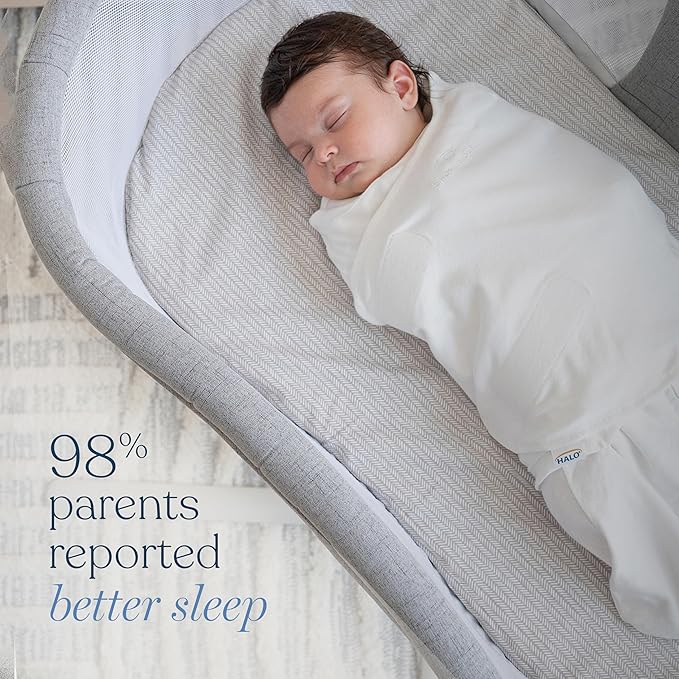 HALO 100% Cotton Sleepsack Swaddle, 3-Way Adjustable Wearable Blanket, TOG 1.5, Birds, Newborn, 0-3 Months
