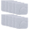 Comfy Cubs Muslin Burp Cloths 20" x 10", Pack of 10 - Large, 6-Layer, Ultra Absorbent 100% Cotton for Baby Drool and Messes - Soft, Safe & Gentle Baby Burp Cloths for Boys & Girls - Slate