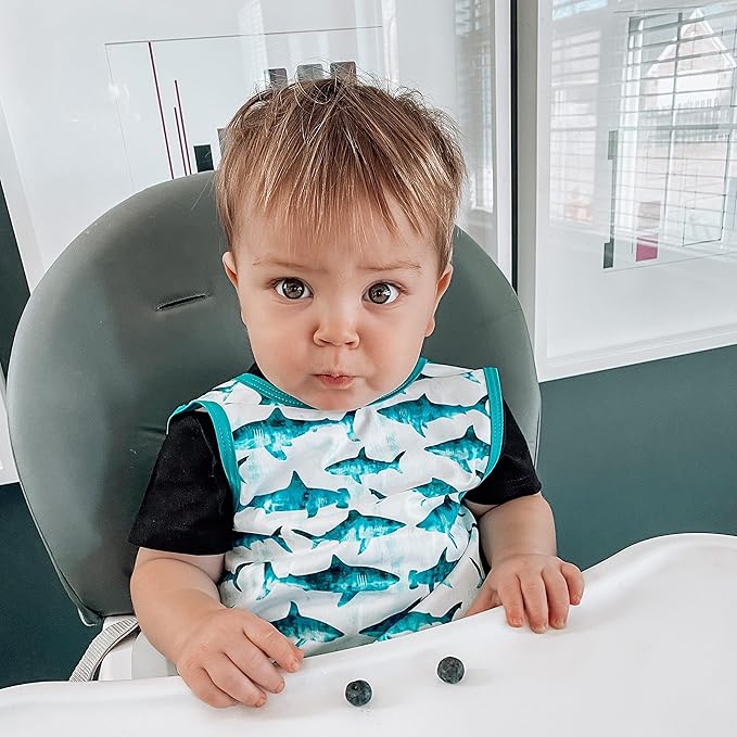 BapronBaby Animal Prints Bapron - No Neck Tie Safer Bib - Baby & Toddler - Soft Waterproof - PVC, BPA & Phthalate Free - 6m+