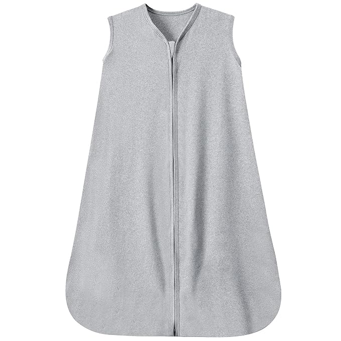 Baby Sleep Sack 0-6 Months Baby Wearable Blanket 100% Rayon Cotton 2-Way Zipper Toddler Sleeping Sack，Comfy Soft Lightweight TOG 0.3(grey)