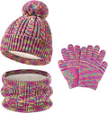 Kids Toddlers Winter Beanie Hats Gloves Neck Scarf Set Mittens Gifts for 0 6 12 Months 1 2 3 4-8 Year Old Baby Girls Boys