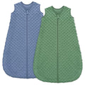 Fleece Baby Sleep Sack 0-6 Months with Plush Dots 1.5 Tog Baby Wearable Blanket with 2-Way Zipper Warm Sleeping Sack for Toddler Infant Newborn - Small, Blue&Green